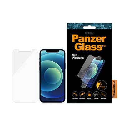PanzerGlass antibakterielles Schutzglas passend für Apple iPhone 12 Mini, Standard Fit von Panzer Glass