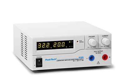 PeakTech 1535 – Labornetzgerät DC 1-32V / 0-20A mit 3-stelliger LED-Anzeige, DC-Schaltnetzteile, Stromversorgung, 3 Voreinstellungen für Strom- & Spannungswerte, Überlastungsschutz - 200 ~ 240 V AC von PeakTech
