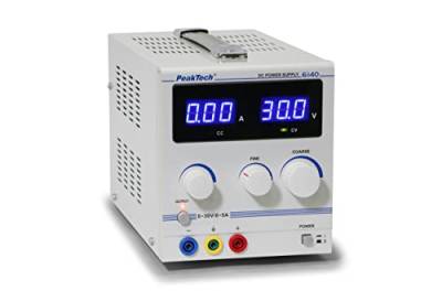 PeakTech Digtial Labornetzteil - Labornetzgerät 0-30V / 0-5A DC, stabilisiert, linear regelbar, 1 Stück, P 6140 von PeakTech