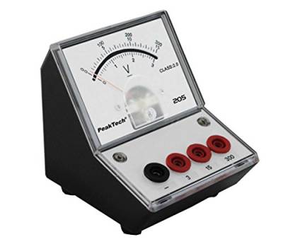 PeakTech P 205-07 Spannungsmessgerät/Voltmeter Analog/Messgerät mit Spiegelskala 0 … 3V/ 15V/ 300V DC von PeakTech