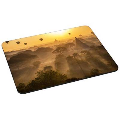 PEDEA Gaming und Office Mauspad - 220 x 180 mm - mit vernähten Rändern und rutschfester Unterseite, sunrise von Pedea