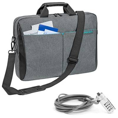 PEDEA "Lifestyle" Notebooktasche für 15,6 Zoll (39,6cm) mit Zubehörfach/Schultergurt mit Notebookschloss, grau von Pedea