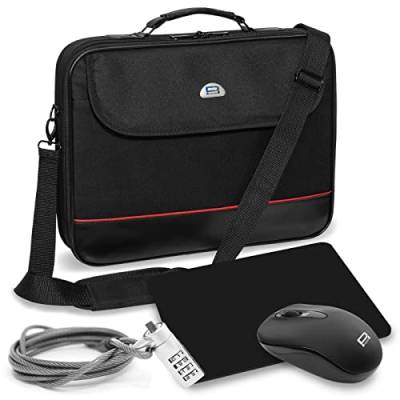 PEDEA Notebook-Tasche "Trendline" Starter Kit für Notebooks mit Displaygrößen bis 13,3 Zoll (33,8cm) inkl. schnurlos Maus, Mauspad und Notebookschloss, schwarz von Pedea