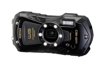 PENTAX WG-90 (Schwarz) - wasserdichte Digitale Kompaktkamera, entwickelt für die einfache Unterwasseraufnahmen bis zu Einer Tiefe von 14 Metern von Pentax