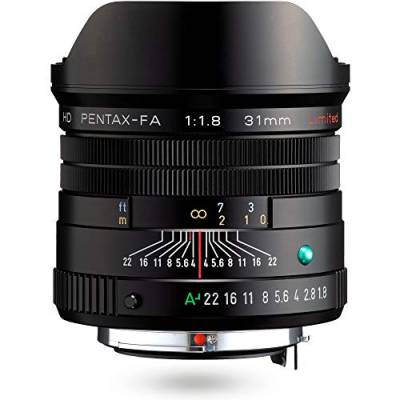 Pentax PENTAX-FA 31mmF1.8 Limited Schwarz Weitwinkelobjektiv mit leistungsstarker HD-Vergütung, für das PENTAX K-System mit 35 mm Vollformat Sensor, 20210 von Pentax