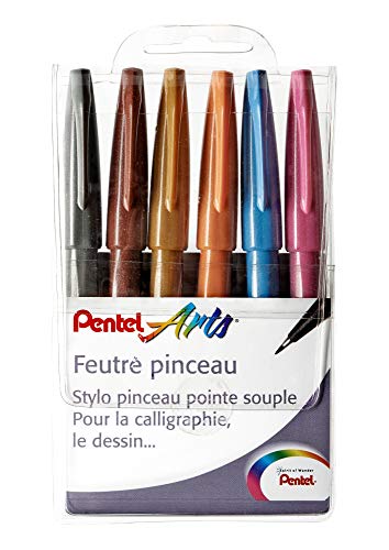 Pentel Arts Pinselpinsel Pochette de 6 Handwerk. von Pentel
