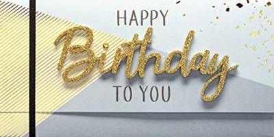 Geburtstagskarte Lettering Surprise - Happy Birthday - 11 x 22 cm von Perleberg
