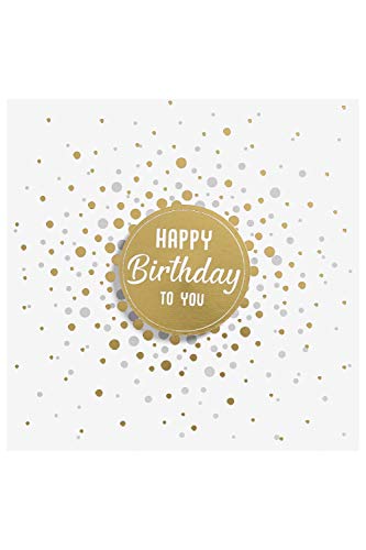Perleberg Geburtstagskarte - Black&Gold Collection - liebevolle Karte zum Geburtstag - Geburtstagskarten mit Umschlag - Glückwunsch-Karte mit schönem Motiv - Karte Geburtstag 15 x 15 cm von Perleberg