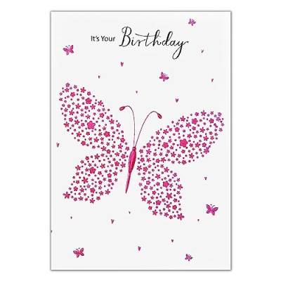 Perleberg hochwertige Geburtstagskarte der Lifestyle Collection mit Schmetterlings-Motiv - bunte Karte zum Geburtstag mit Umschlag - Geburtstagskarten Premium-Qualität 11,6 x 16,6 cm von Perleberg