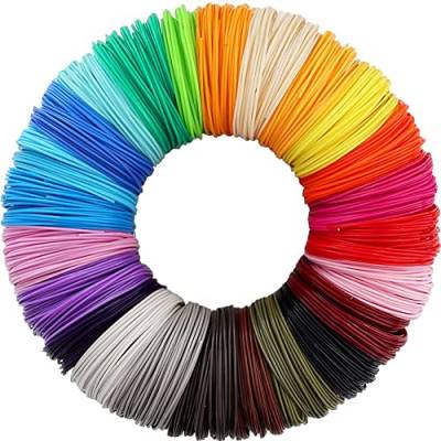 Peukerty 3D-Druckstift PCL-Filament-Nachfüllpackungen, 1,75 mm, 20 Stück, zufällige Farbe, niedrige Schmelztemperatur von 70 °C, Geschenke für Kinder (70 m) von Peukerty