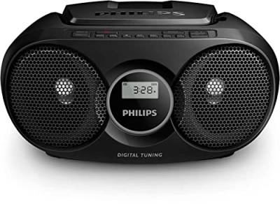 Philips Audio AZ215B/12 CD-Soundmachine (Digital UKW, Audioeingang, 3 Watt, leicht bedienbar) schwarz von Philips Audio