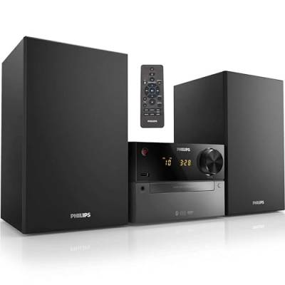 Philips M4505/12 Mini Stereoanlage mit Bluetooth (DAB+/UKW Radio, USB, CD, MP3-CD, 60 W, Audio-Eingang, USB-Ladequelle, Bassreflex-Lautsprechersystem, Digitale Sound Kontrolle) von Philips Audio