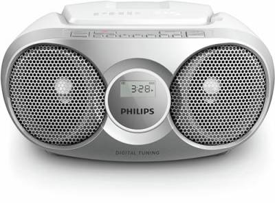 Philips Tragbarer CD Player/Digital UKW, Dynamischer Bass-Boost, Audioeingang/Radio CD, AZ215S/12, Silber von Philips Audio