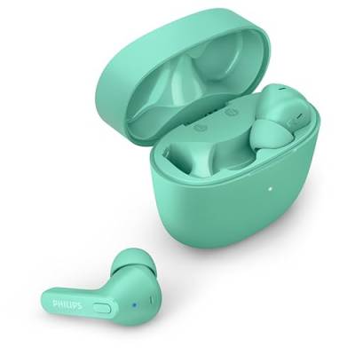 Philips Truewireless Kopfhörer Bluetooth mit Mikrofon/Schweißbeständig, Im Ohr, 18 Stunden Spielzeit, Klassisches Design, Bequemer Sitz/Kabellose Kopfhörer/ TAT2206GR/00, Grün von Philips Audio