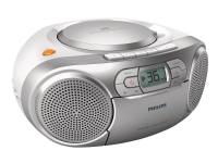 Philips CD-Soundmachine mit Kassette und Radio AZ127/12, 2 kg, Grau, Tragbarer CD-Player von Philips
