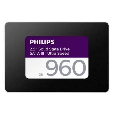 Philips FM96SS130B/00 interne SSD (960 GB) 550 MB/S Lesegeschwindigkeit, 480 MB/S Schreibgeschwindigkeit, 2.5” SATA III, Ultra performance von Philips