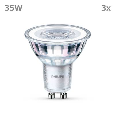 Philips LED-Lampe GU10 3,5W 255lm 827 klar 36° 3er von Philips