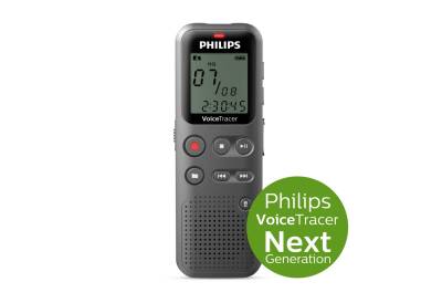 Philips VoiceTracer Diktiergerät DVT1120 Digitales Aufnahmegerät (Variable Wiedergabegeschwindigkeiten, One-Touch-Aufnahme) von Philips