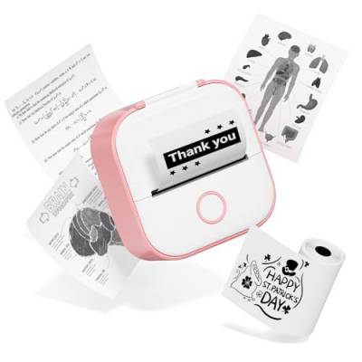 Phomemo T02 Drucker, Mini Sticker Fotodrucker für Mobiler, Handy Thermodrucker für Smartphone, 203dpi Hände Sticker Drucker,Aufkleber Bluetooth Drucker für Organizer Teenager Preppy Student Lehrer von Phomemo