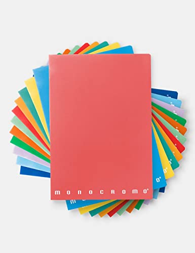 Pigna Monocromo 02298874F, Notizbuch A4, Lineatur 4F, Packung mit zehn Stücken, mehrfarbig von Pigna