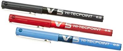 Pilot BX-V5 – Set von 3 Stifte, Tinte flüssig, Farbe: schwarz, blau und rot von Pilot