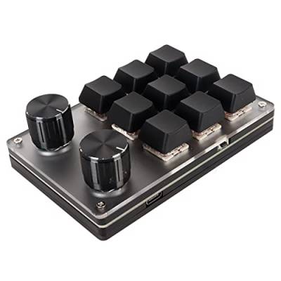 Makro-Tastatur mit Rotem Schalter, Plug-and-Play, Ergonomische, Individuelle Knöpfe, USB-Mini-Tastatur für Desktop-PC (9 Tasten mit 2 Knöpfen) von Pissente
