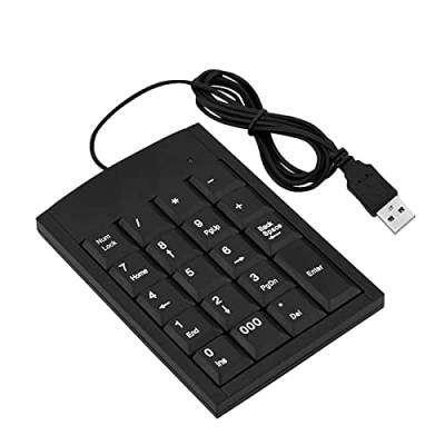 Pissente 19-Tasten-USB-Zifferntastatur mit Kabel, Tragbare Mini-Zifferntastatur mit Kabel, rutschfeste Mini-USB-Zifferntastatur, Nummernblock, USB-Zifferntastatur von Pissente