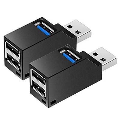 2 Stück 3-Port USB Hub Mini USB 3.0 High-Speed Hub Distributor Box für PC Notebook U Disk Handy Kartenleser von Pmandgk