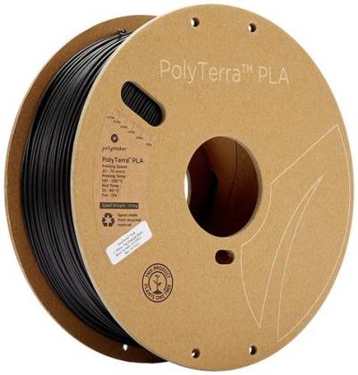 Polymaker 70820 PolyTerra PLA Filament PLA geringerer Kunststoffgehalt 1.75mm 1000g Schwarz (matt) 1 von Polymaker