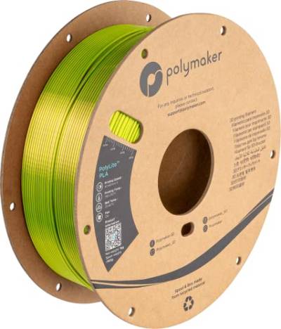 Polymaker PolyLite Silk PLA Dual Color - 1,75mm - 1kg - Aubergine Lime-Magenta von Polymaker
