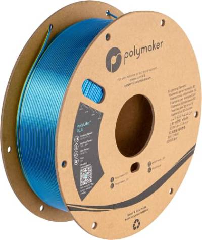 Polymaker PolyLite Silk PLA Dual Color - 1,75mm - 1kg - Chameleon Yellow-Blue von Polymaker