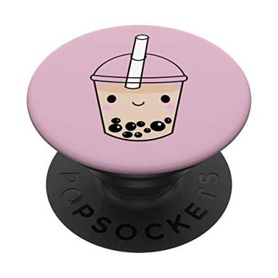 PopSockets Pink Bubble Tea Boba, süße Geschenkidee für Teeliebhaber PopSockets PopGrip: Ausziehbarer Sockel und Griff für Handys/Tablets mit Tauschbarem Top von PopSockets