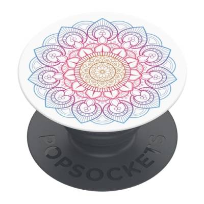 PopSockets | PopGrip | Ausziehbarer Halterung und Griff für Smartphones und Tablets | Fingerhalter Basic Rainbow Mandala von PopSockets