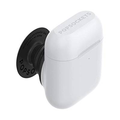 PopSockets PopGrip Kopfhörer-Hülle, kompatibel mit AirPods: austauschbarer Griff und AirPods-Halter für Handys und Tablets, Weiß von PopSockets