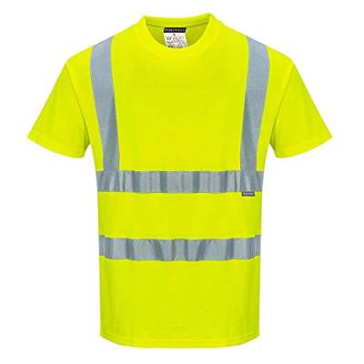 Portwest Baumwoll-Comfort-Warnschutz-Kurzarmshirt, Größe: L, Farbe: Gelb, S170YERL von Portwest
