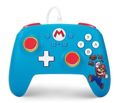 Kabelgebundener PowerA-Controller für Nintendo Switch - Ziegelbrecher-Mario, Gamepad, Spiele-Controller, kabelgebundener Controller, Offiziell Lizenziert von PowerA