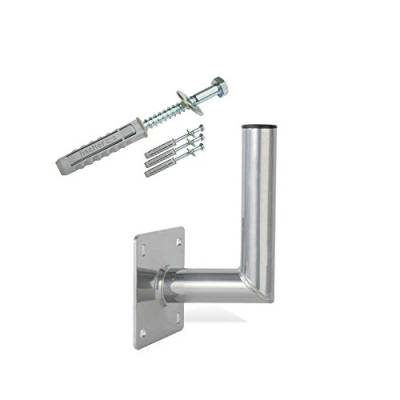 Premium X 18cm Wandhalter ALU Halterung für SAT Schüssel TÜV geprüft mit Fischer Schraubensatz Wand Montage von Premium X