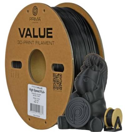 PrimaValue PLA+ High Speed - Black - 1.75mm - 1kg von PrimaCreator