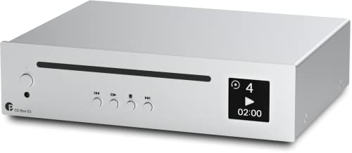 Pro-Ject CD Box S3, Ultra kompakter CD Player mit True Red Book Laufwerk und internem DAC, Silber von Pro-Ject Audio Systems