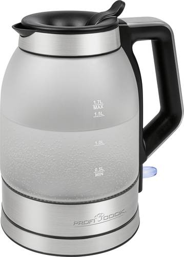 Profi Cook PC-WKS 1215G Wasserkocher schnurlos, Überhitzungsschutz Edelstahl, Schwarz von Profi Cook