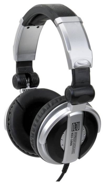 Pronomic KDJ-1000 DJ-Kopfhörer (Außenschallisolierung dynamischer Kopfhörer, 107 db SPL, 3,5 m Kabel, verstellbarer Kopfbügel, inkl. Adapter) von Pronomic