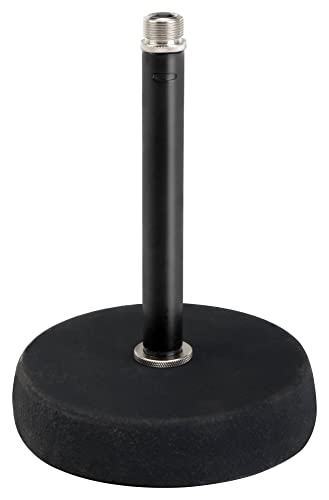 Pronomic MST-10 BK Mikrofon Tischstativ Tischmikrofon Stativ Ständer (für 3/8" Gewinde, Gusseisener Fuß) schwarz von Pronomic