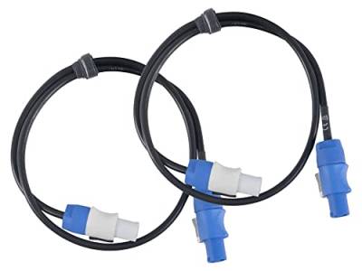 Pronomic Power Twist 1 Stromkabel Set - 2 Kabel zur Stromversorgung von Aktiv-Lautsprechern und Scheinwerfern - PowerCon-kompatible Stecker - Kabel (H05VV-F) mit 3X 1,5 mm² - Länge: 1 m - Schwarz von Pronomic