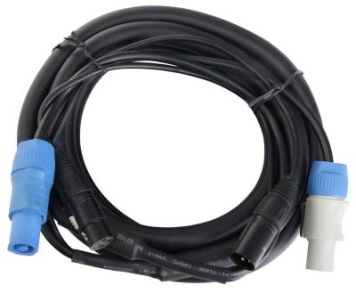 Pronomic Stage PPD-5 Hybridkabel Powerplug/DMX 5 m Lightningkabel, XLR 3-polig, Powercon kompatible (500 cm), Kombi-Kabel für Lichteffekten & Bühnenbeleuchtung von Pronomic