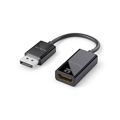PureLink DisplayPort auf HDMI Adapter, 4K Ultra HD 60Hz, 18GB/s Bandbreite, vergoldete Steckkontakte, 0,15m, schwarz von PureLink
