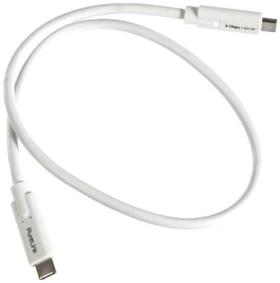 PureLink USB-C auf USB-C Kabel, USB 3.1 Gen 1 mit 5 GB/s Datenübertragung, weiß, 0,50m von PureLink