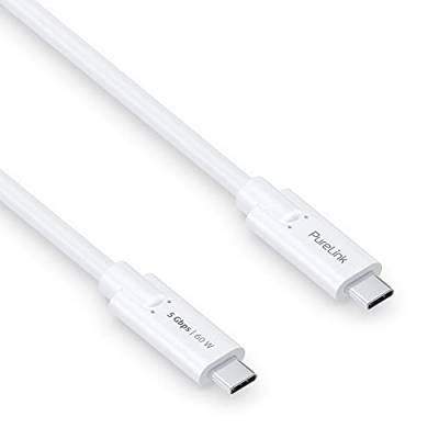 PureLink USB-C auf USB-C Kabel, USB 3.1 Gen 1 mit 5 GB/s Datenübertragung, weiß, 1,00m von PureLink