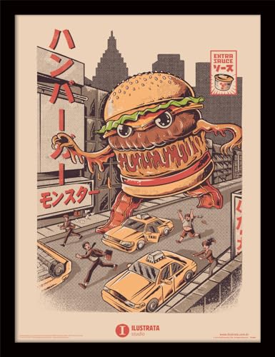 ILUSTRATA BURGERZILLA FRAMED 30X40 von Pyramid International