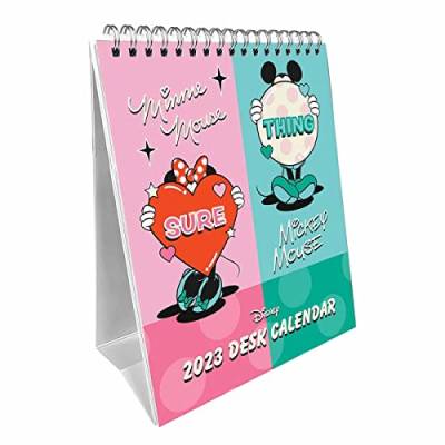 Pyramid International Disney Mickey Mouse & Minnie Mouse Kalender 2023 – Monatsübersicht Schreibtischkalender 15 cm x 19 cm – Offizielles Merchandise-Produkt von Pyramid International