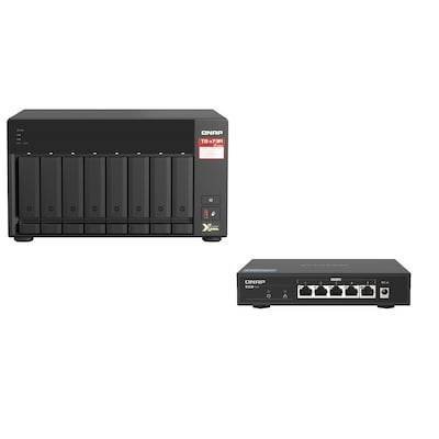 QNAP TS-873A-SW5T TS-873A-8G NAS System + QSW-1105-5T Switch von QNAP